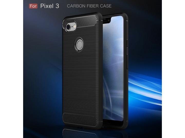Actual product image Screenguard Google Pixel 3 Cover Carbon Brushed Soft TPU (Google Pixel 3)