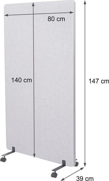 Image du produit Mendler Cloison acoustique, écran de bureau Cloison de séparation, double paroi enroulable Tissu/textile -
