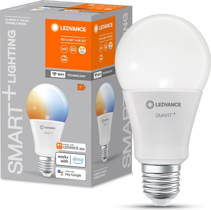Actual product image Ledvance Smart+ Wifi Classic (E27, 14 W, 1521 lm, 1 x, F)