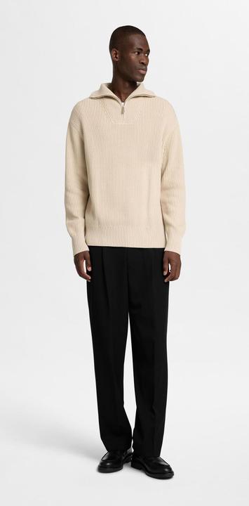 Actual product image Selected Homme 100% cotton half-zip jumper (S)