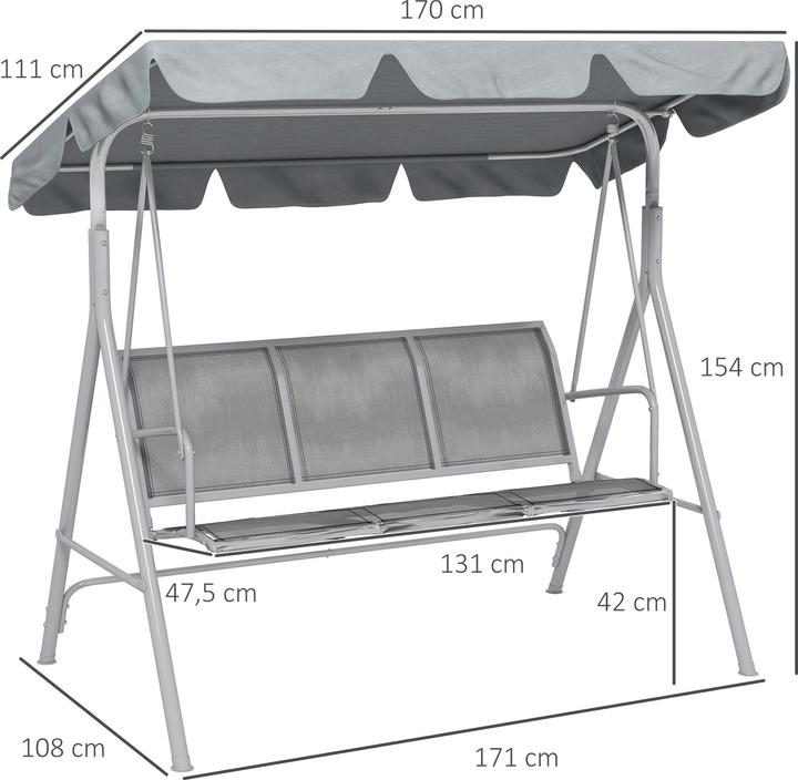 Actual product image Outsunny Hollywood swing with roof