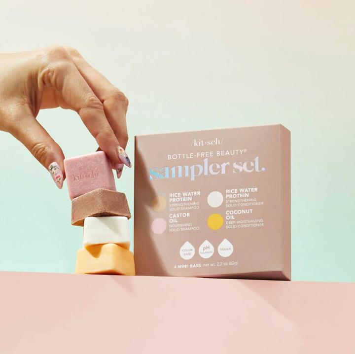 Produktbild Kitsch Plastikfreie Haarpflege in Reisegrösse 4er Set (Festes Shampoo)