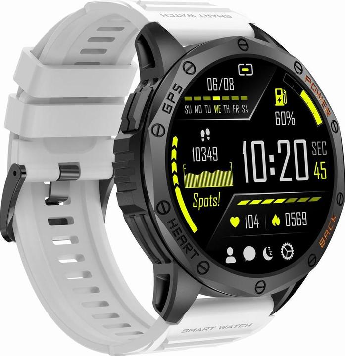 Actual product image Gravity GPS GT24-2 Herren-Smartwatch, schwarzes Silikonarmband + weisses Silikonarmband