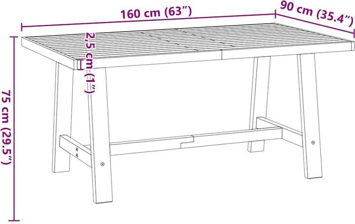 Produktbild VidaXL Esstisch NOAIN A-Form-Beine 160x90x75 cm Massivholz Kiefer (160 x 90 x 75 cm)