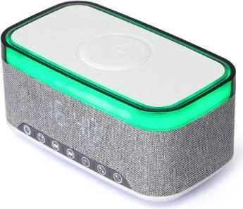 Produktbild Gembird MOBILE CHARGER WRL&ALARM CLOCK/DAC-SPKBT-QC15-GR (FM, Bluetooth)