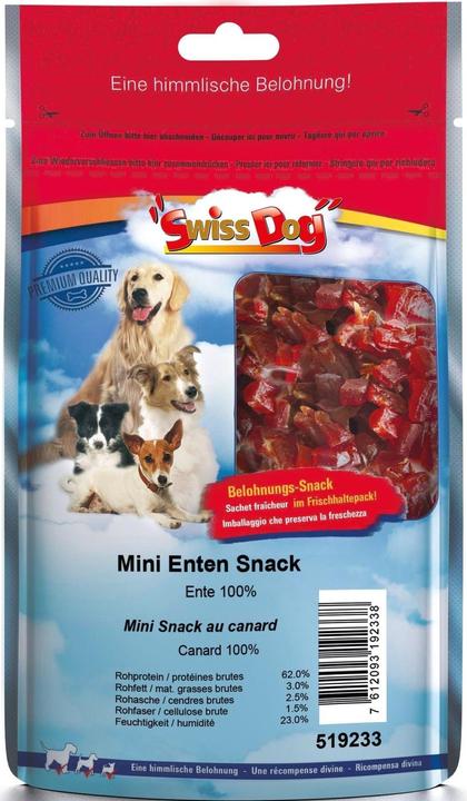 SwissDog Mini canard en collation (Junior, Adulte, 1 pcs, 120 g)