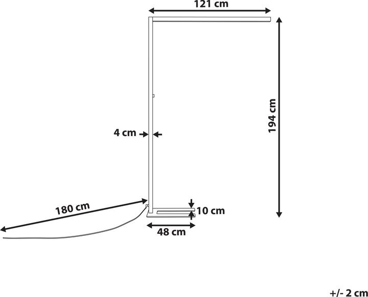 Produktbild Beliani Stehlampe LED Metall weiss 194 cm rechteckig SAGITTA (11200 lm)