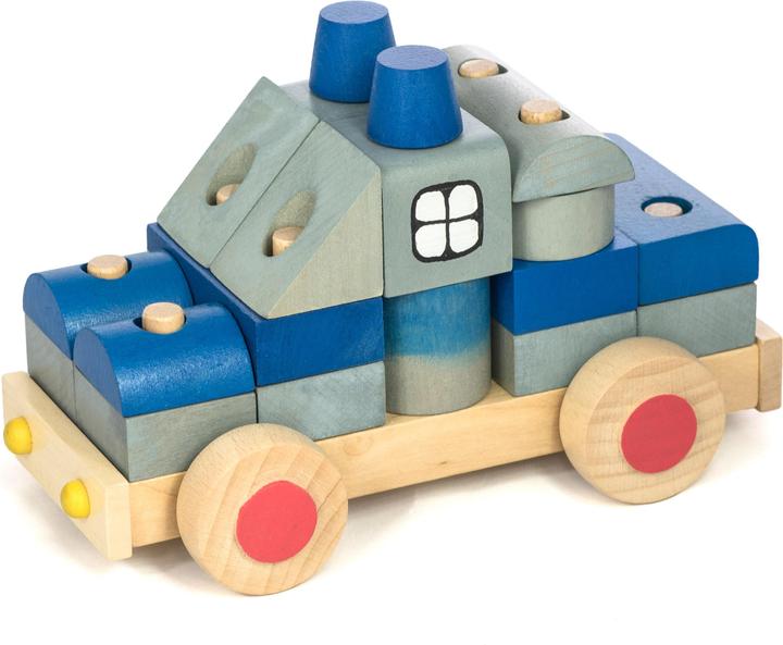 Produktbild Holzecke Polizeiautos aus Holzklötzen
