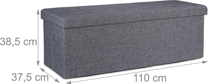 Actual product image Relaxdays Folding Storage Bench, Padded (110 cm)