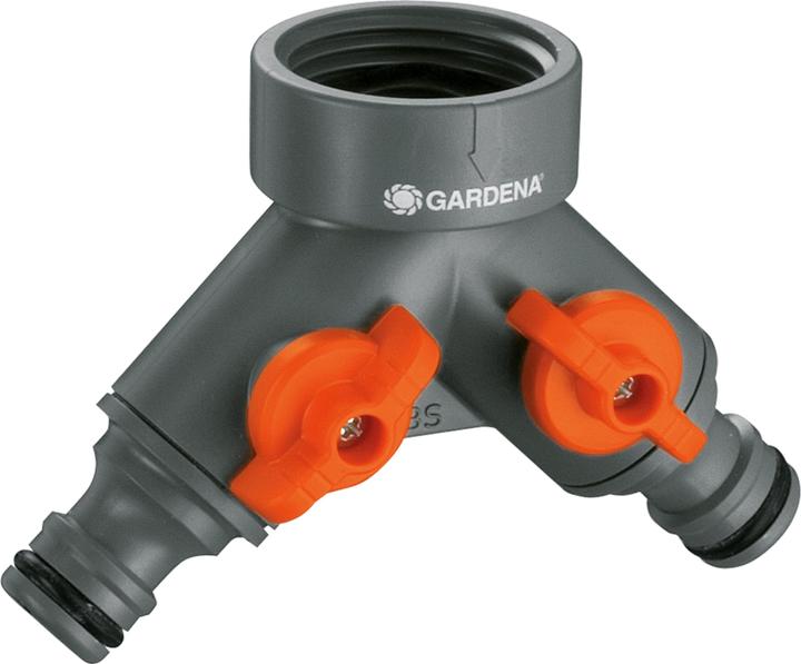 Gardena Two-way valve (2 way distributor, Tap adaptor, Multi-coupling, 33.30 mm)