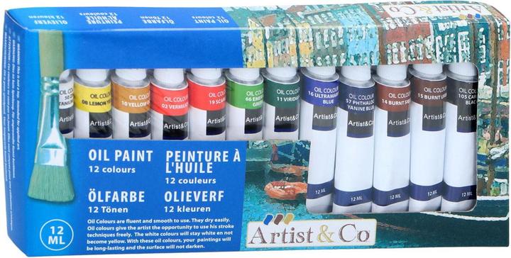 Artist&Co Oil painting, 12pcs. (Multicoloured, 12 ml)