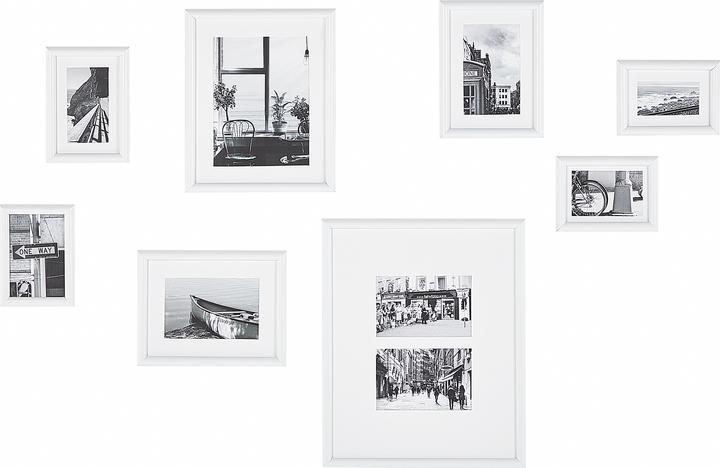Beliani Fotolijst Collage Set van 8 wit GARANGO