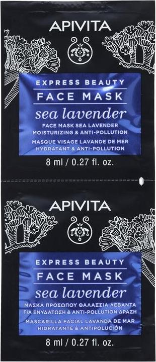 Immagine prodotto Apivita Express Beauty Maschera viso ioeoisturizzante e anti-inquinamento con lavanda marina 2x8ml (16 ml)