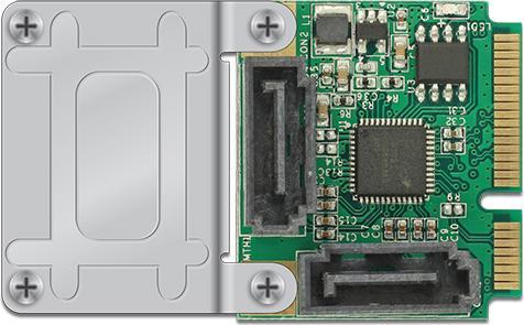 Actual product image Delock Mini PCIe I/O PCIe half size 2 x SATA 6 Gb/s