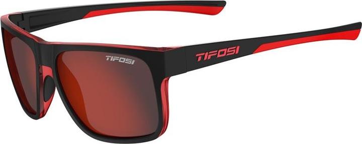 Tifosi Unisex Swick Single Lens Sonnenbrille, Satin Schwarz/Crimson/Smoke Red, Einheitsgrösse