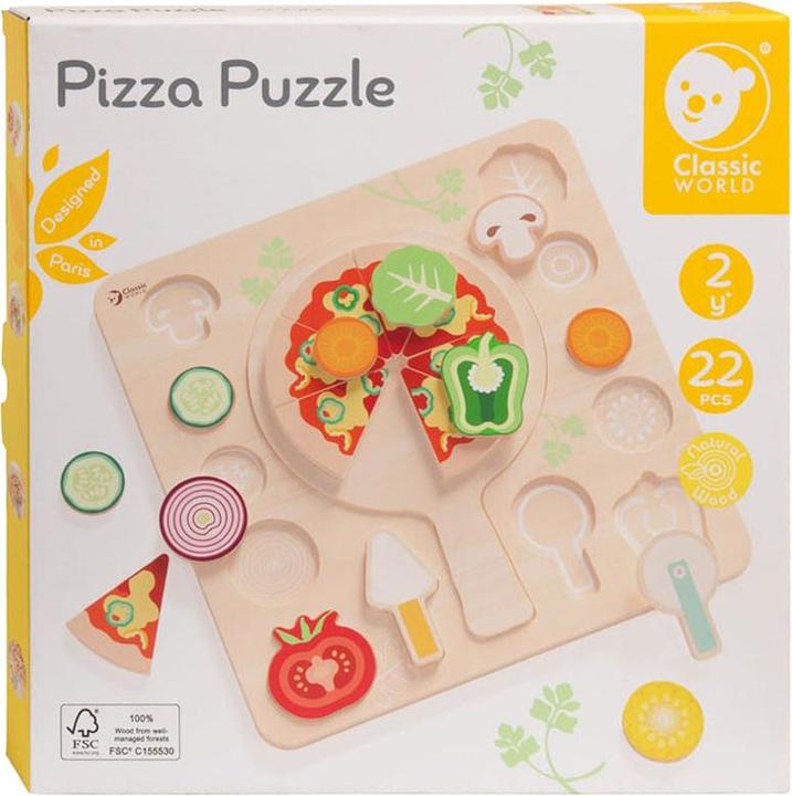 Image du produit Classic World Puzzle en bois moulé Pizza, 22 pièces. (22 pièces)