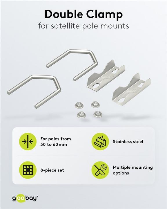 Produktbild Goobay 2er-Set Zahnschellen U-Bügel für bis zu 60 mm Rohrdurchmesser (Sonstige)