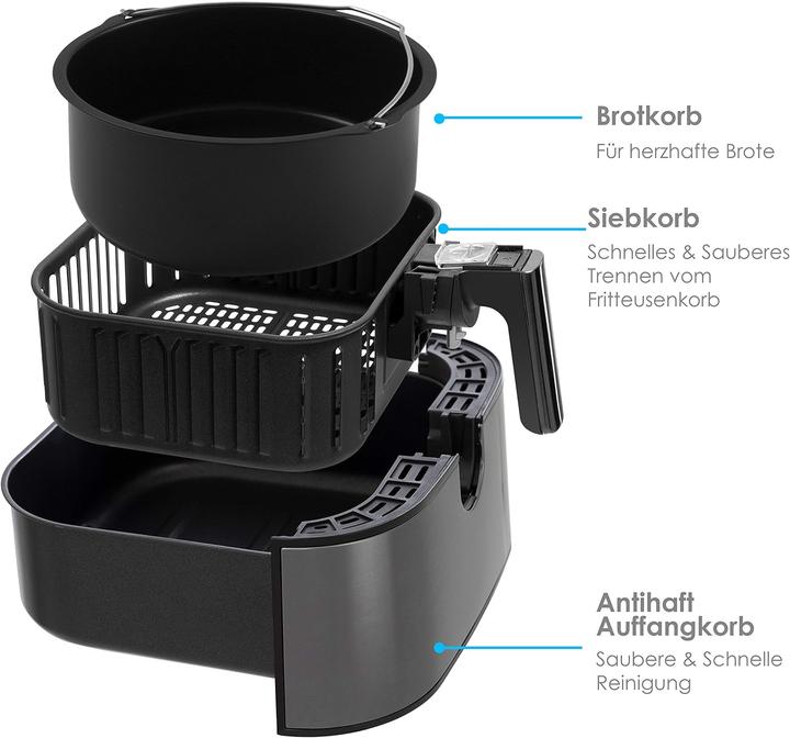 Actual product image Kesser 5.5 Litre Hot Air Fryer, Black
