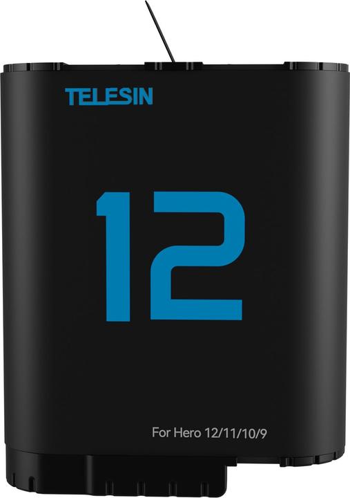 Produktbild Telesin 3-SLOT Charger box and 2pcs battery(double arc) kit set for GoPro Hero 12/11/10/9 (9, 11, Hero 12)
