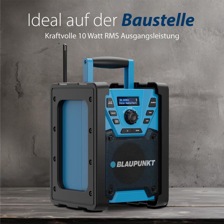 Produktbild Blaupunkt Baustellenradio mit DAB+ und Akku | BSR 300 (DAB+, UKW, Bluetooth)