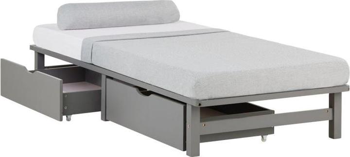 Produktbild Homestyle4u Palettenbett mit Bettkästen & Matratze (90 x 200 cm)