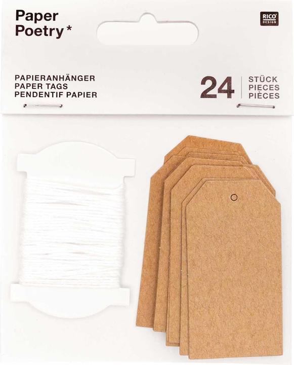 Produktbild Rico Anhänger Kraftpapier M 24 Stk., FSC MIX (Geschenkband, 24 x)