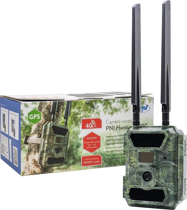 PNI Hunting 400C Telecamera da caccia da 12MP con Internet 4G LTE, GPS, trasmette contemporaneamente