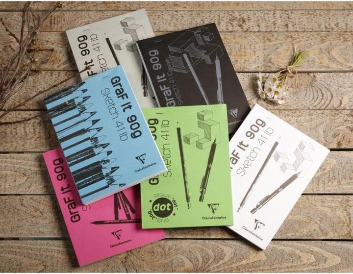 Image du produit Clairefontaine GraF'it dot bloc agraphé 80F A5 90g - Noir (A5, Quadrillé)