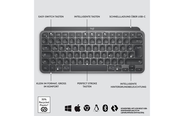 Produktbild Logitech MX Keys Mini (CH, Kabellos)