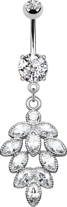 Immagine prodotto Star Piercing Banana in argento con due sfere di cristallo ciondolo in argento con uva di cristallo (Acciaio chirurgico 316L, Ottone)