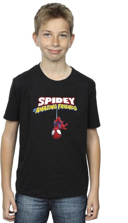 Actual product image Boys Spider-Man Hanging Upside Down T-Shirt (152, 158)