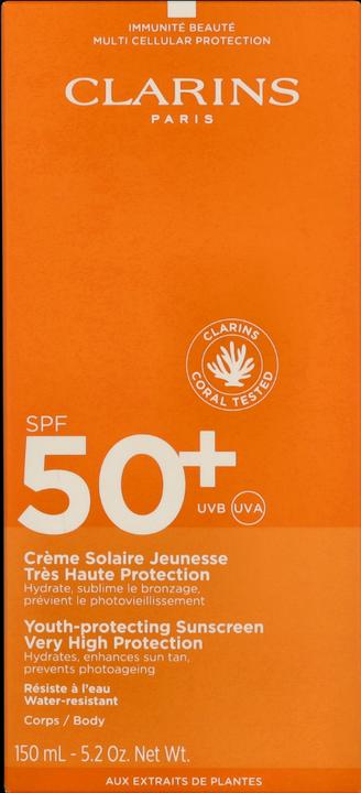 Actual product image Clarins Solaires Crême pour le Corps Sun Protection Factor 50 + (re) (Suntan cream, SPF 50, 150 ml)