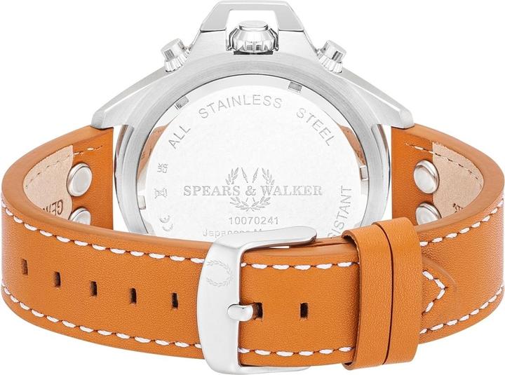 Image du produit Spears & Walker Montre à quartz Varus II en cuir véritable Cognac - 34106 (Chronographe, 49 mm)