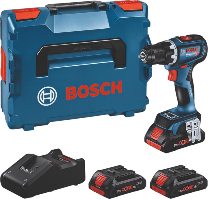 Actual product image Bosch Professional Professional set: GSR 18V-90 C cordless drill driver, 3 x ProCORE18V 4.0Ah, L-BOXX (Rechargeable battery operated)