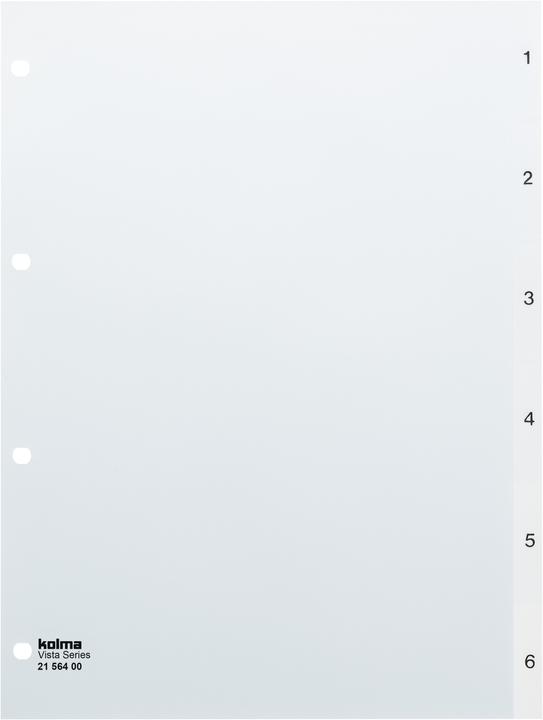 Kolma Register A4 Vista 1-6 6-teilig transparent farblos