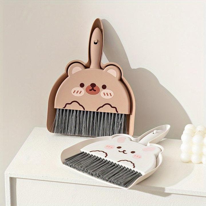 Produktbild Activity Board 1pc Adorable Cartoon Mini Kehrschaufel und Besen, Petite Handheld Cleaning Kit für Desktop und (1 Stk.)