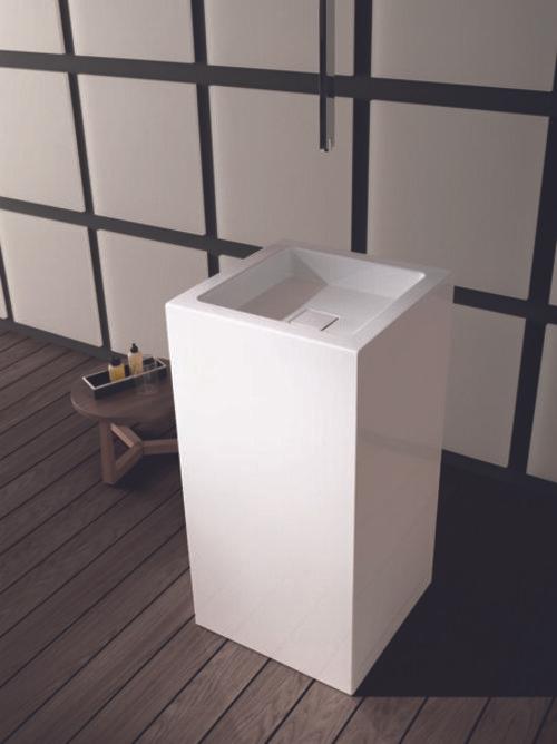 Produktbild Alape Waschtisch WT.RX450QS, quadratisch B: 455mm H: 900mm T: 507mm, 4804000000, weiss (507 mm, 455 mm)