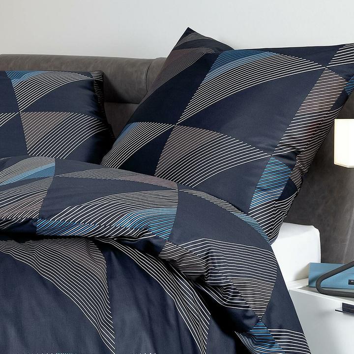 Immagine prodotto Janine Lenzuola di raso Mako J.D. 87065 blu notte (Copripiumino, 80x80 cm)