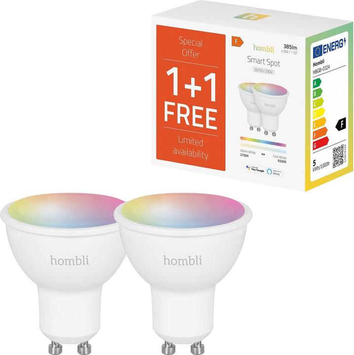 Produktbild Hombli Smart Spot (GU10, 5 W, 350 lm, 2 x, F)