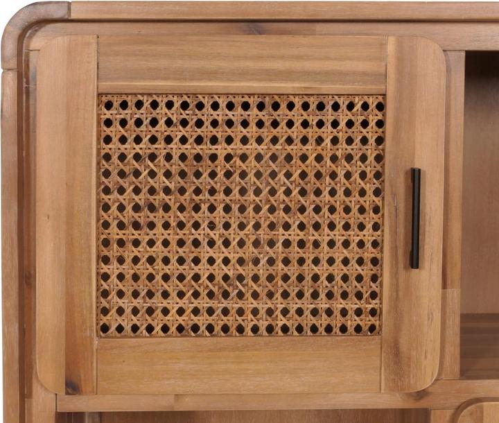 Produktbild Mendler Highboard HWC-M47, Staufächer, Rattan Akazie Massiv-Holz gebeizt 141x90x35cm 32kg (90 x 35 x 141 cm)
