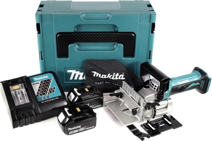 Immagine prodotto Makita DPJ 180 RTJ Fresatrice intestatrice a batteria 18V in valigetta Makpac + 2x Batterie 5,0 Ah +