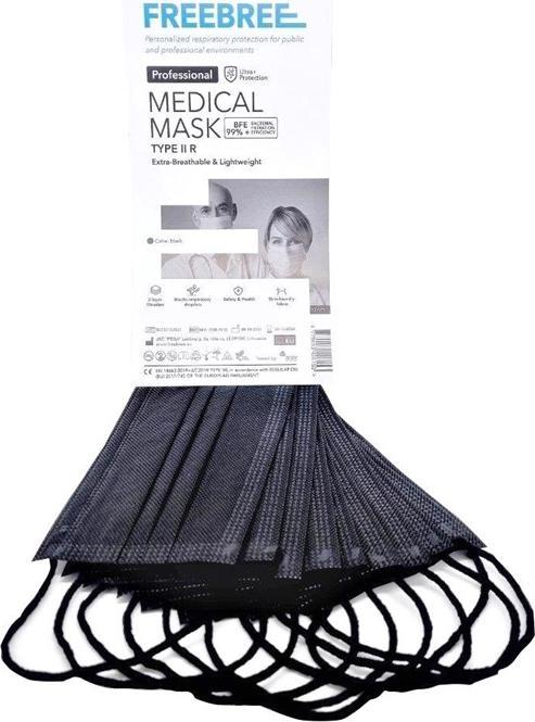 Produktbild No Name Medical Face Mask Type Iir 10 Pcs Black