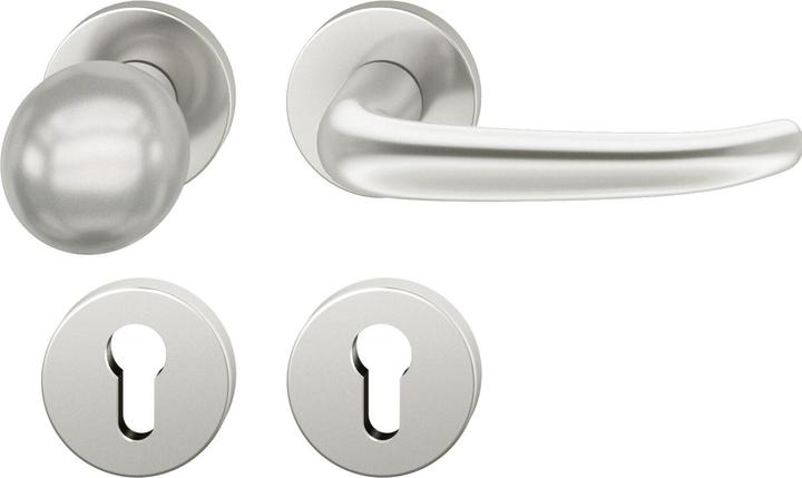 FSB Interchangeable set 12 1023 ASL on rose PZ, knob rotatable, silver anodised (Door set)