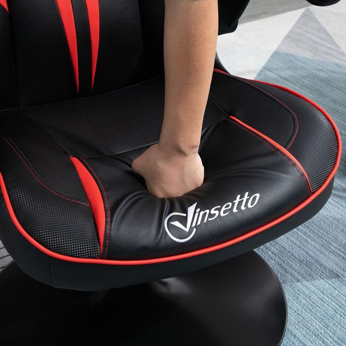 Produktbild Swisshandel24 Gamingstuhl ergonomisch Computerstuhl mit Wippfunktion Schwarz+Rot