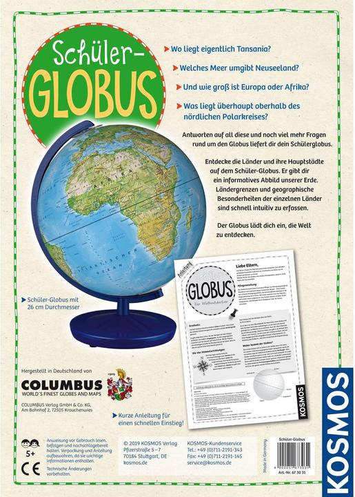 Actual product image Kosmos Student globe (26 cm)