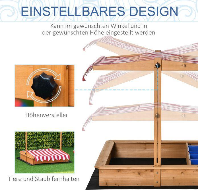 Image du produit Swisshandel24 Bac à sable Bac à sable en bois Conception sans fond Zone de boue pour les enfants de 3 à 7 ans Bac