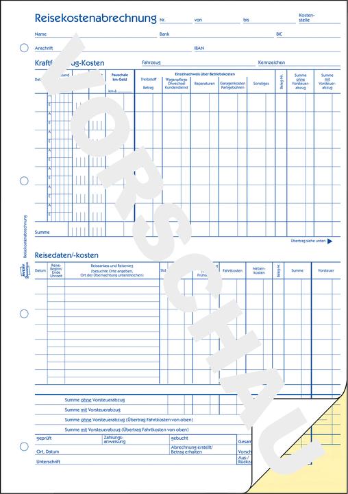 Produktbild Avery Formularbuch "Reisekostenabrechnung", SD, A4 (40 x)