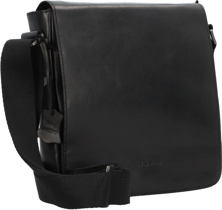 Immagine prodotto Greenburry Borsa a tracolla in pura pelle nera da 22 cm