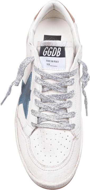 Produktbild Golden Goose ball star leather sneakers with light blue suede star (40)