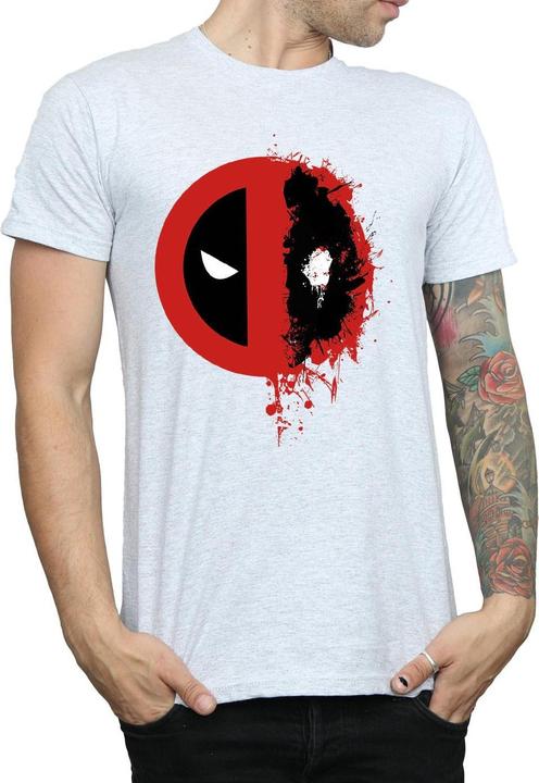 Actual product image Mens Deadpool Split Splat Logo T-Shirt (XXL)